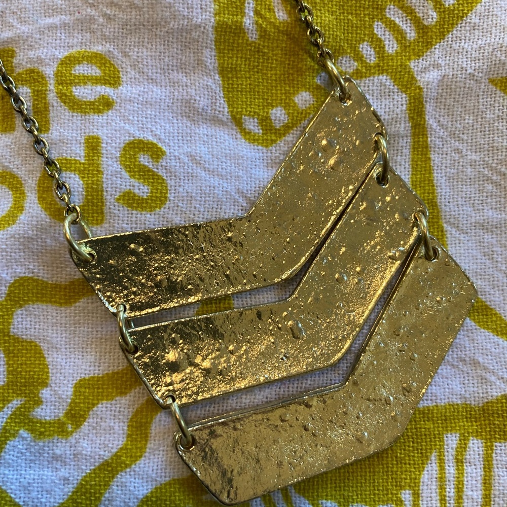 Gold Chevron Statement Necklace